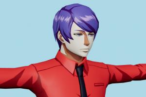 Shuu Tsukiyama Tokyo-Ghoul, female, woman, girl, people, human, xna, characters, rigged